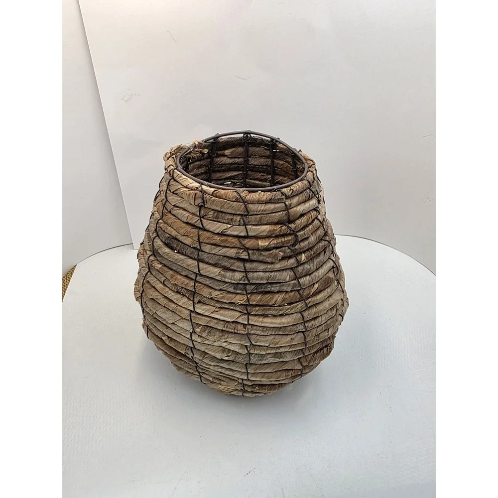 Handwoven Natural Wicker Floor Vase Decorative BasketRustic Boho Farmhouse 10